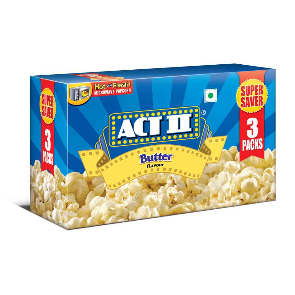 ACT II Microwave Popcorn - Butter, 3's pack offer, Hot & Fresh in 3 mins