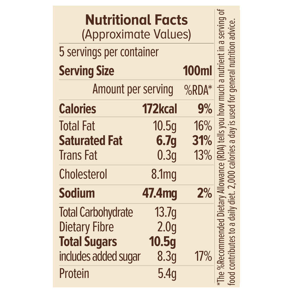 NIC Roasted Almond Ice Cream Tub | Preservative Free | No Artificial Flavors