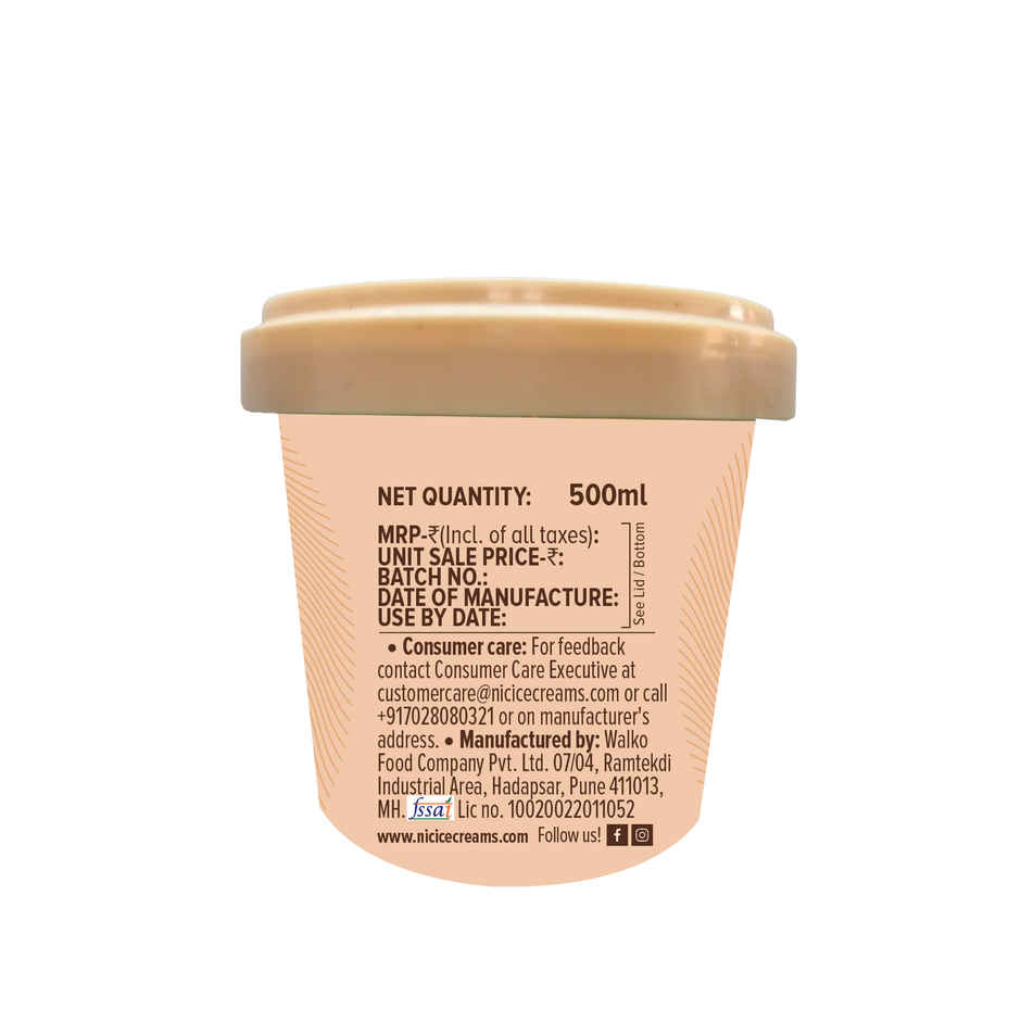 NIC Roasted Almond Ice Cream Tub | Preservative Free | No Artificial Flavors