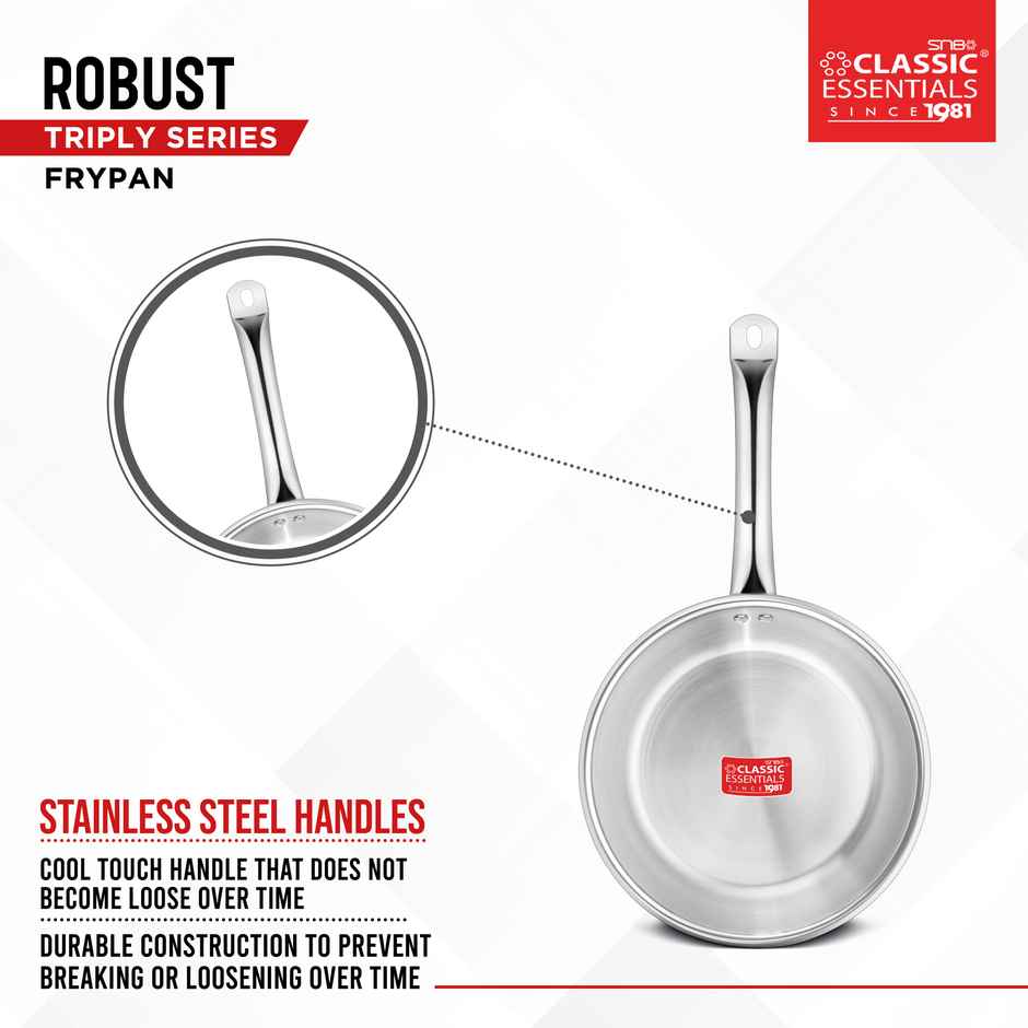 Classic Essentials Robust Triply Fry Pan 24 Cm Diameter 1.7 L Capacity Triply Induction Bottom