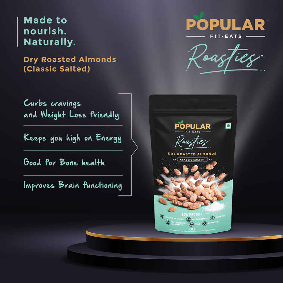 Popular Roasties Dry Roasted Almond | Classic Salted