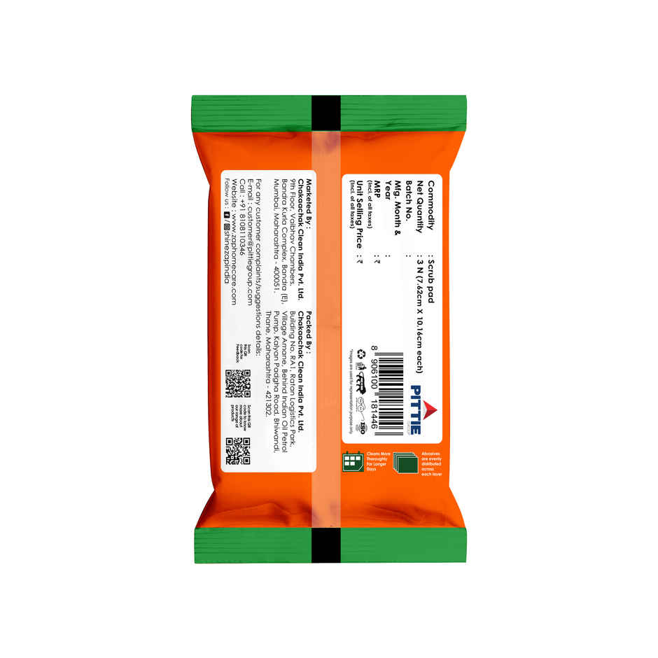 Shinezap silver Scrub pad Pack of 3