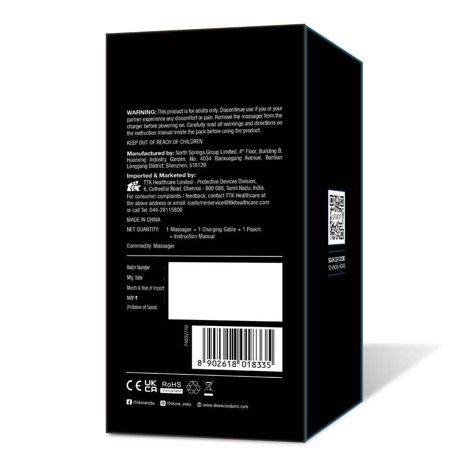 Skore Armour - Rechargeable Massage Sleeve Storker | Waterproof - Magnetic rechargeble Charging