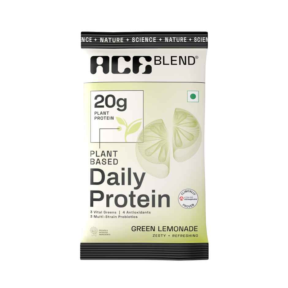Ace Blend Daily Green Lemonade Plant Protein | Lean Muscle & Weight Support | 15 Servings
