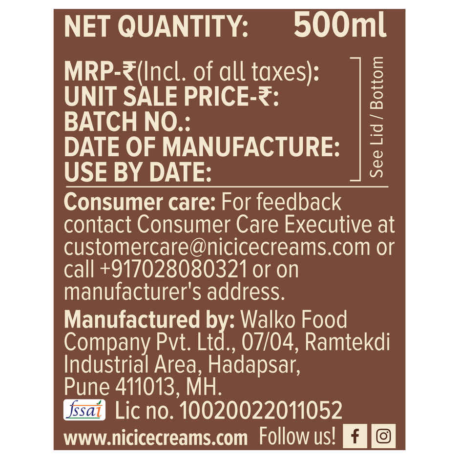 NIC Chocochips Ice Cream Tub | Preservative Free | No Artificial Flavors