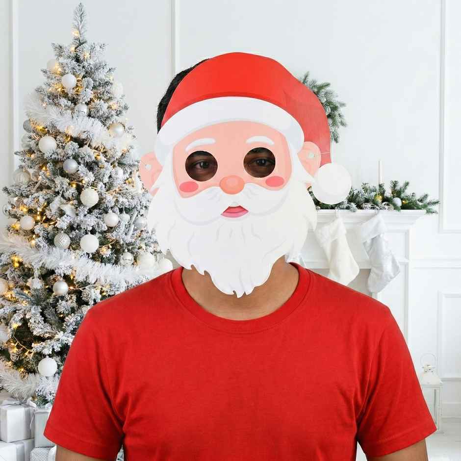 Santa Mask for Christmas Party | Paper Material | Mad Over Print