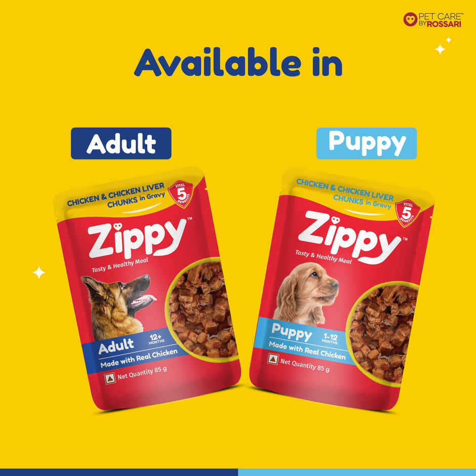 ZIPPY Adult Dog Food Chicken and Liver Chunks in Gravy