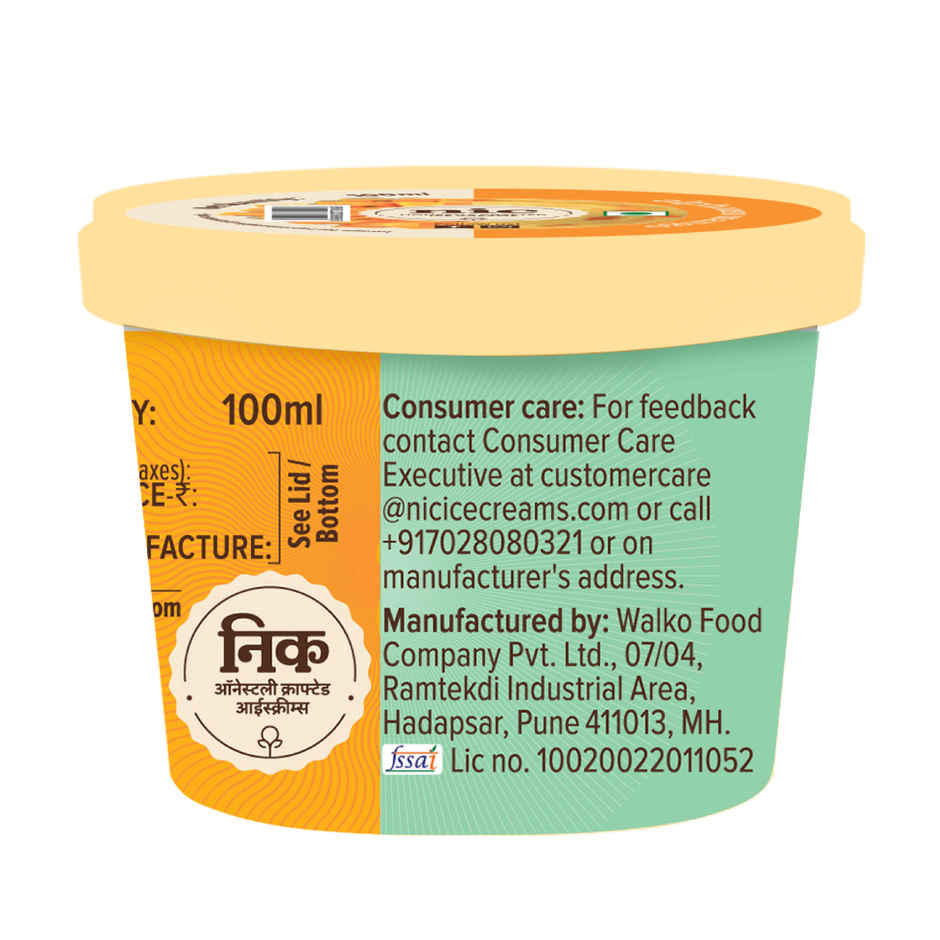 NIC Alphonso Mango Ice Cream Tub | Preservative Free | No Artificial Flavors