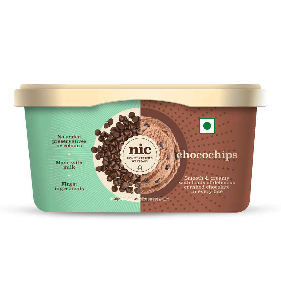 NIC Chocochips Ice Cream Tub | Preservative Free | No Artificial Flavors