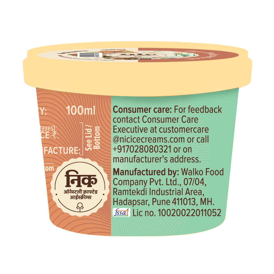 NIC Dry Fruit Overload Ice Cream Cup | Preservative Free | No Artificial Flavors
