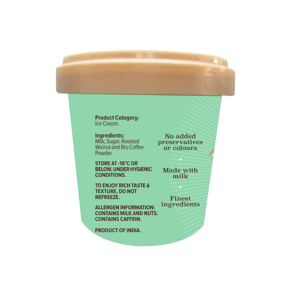 NIC Coffee Walnut Ice Cream Tub | Preservative Free | No Artificial Flavors