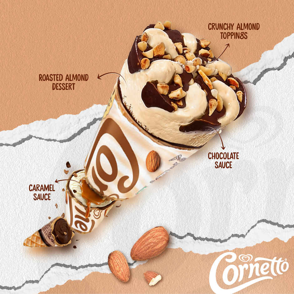Kwality Walls Cornetto Almond Crunch Ice Cream Cone