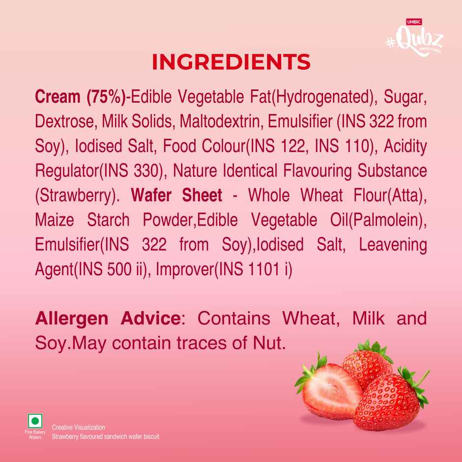 UNIBIC Wafer Strawberry Qubz