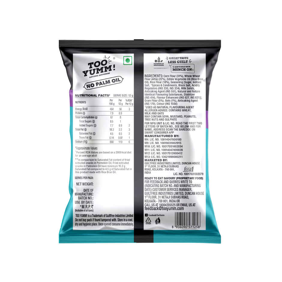 Too Yumm Dahi Papdi Chaat Multigrain Chips, 60% Less Saturated Fats, No Palm Oil Healthy Chips Combo