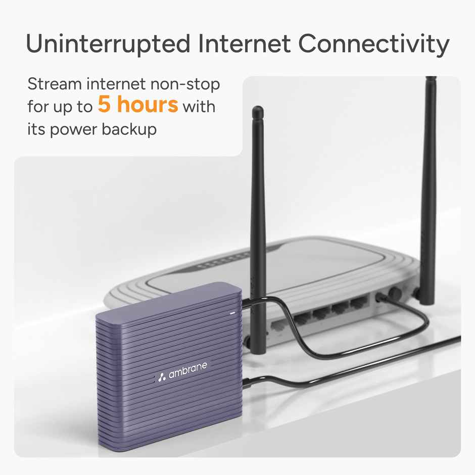 Ambrane Mini UPS for 12V WiFi Router Broadband Modem | Cubervolt | Purple