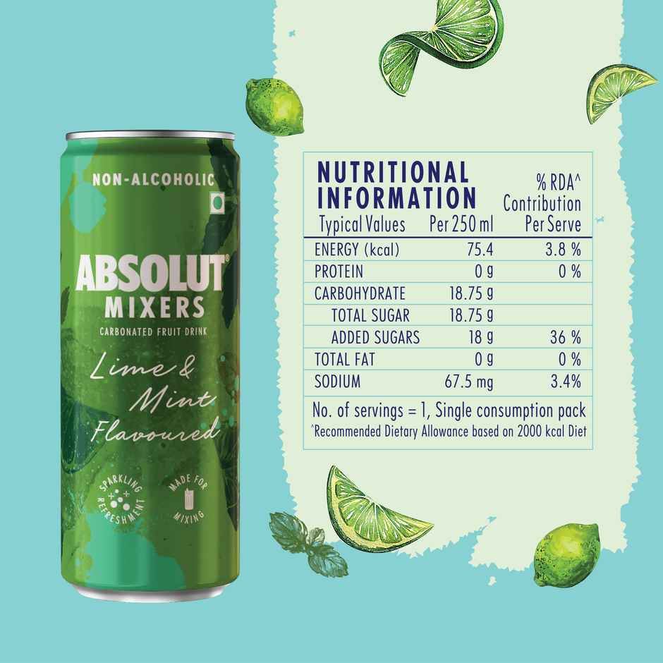 Absolut Mixers Sparkling Lime & Mint (Mojito Flavoured)