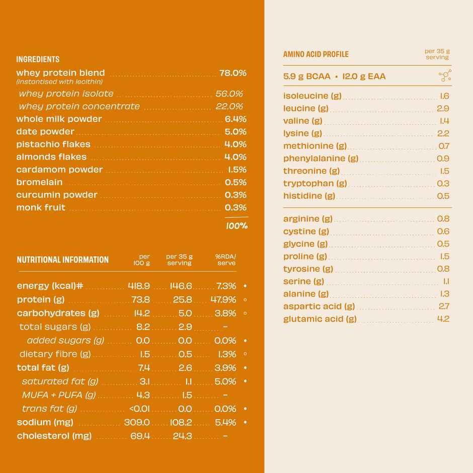 The Whole Truth Whey Protein Powder Pista Badaam Shake (24g Protein Per Scoop)