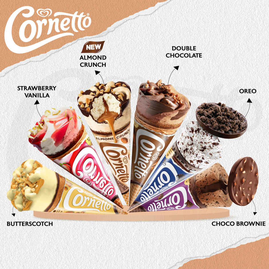 Kwality Walls Cornetto Almond Crunch Ice Cream Cone