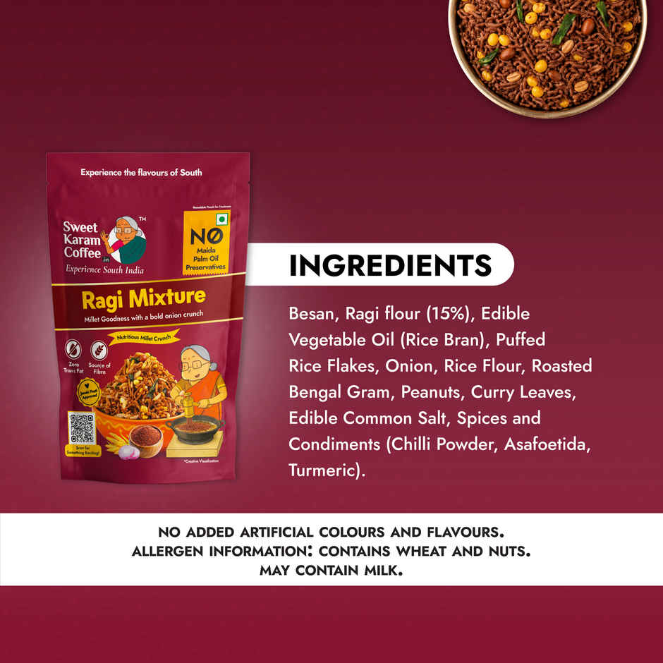 Sweet Karam Coffee Ragi Mixture Namkeen - No Palm Oil