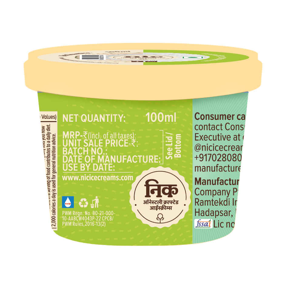 NIC Tender Coconut Ice Cream Tub | Preservative Free | No Artificial Flavors