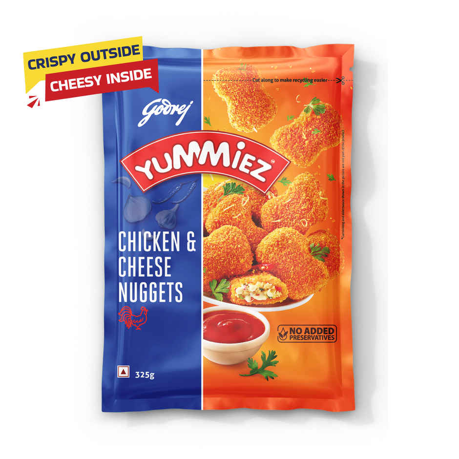 Godrej Yummiez Chicken & Cheese Nuggets | Frozen Snack | With Melting Cheese