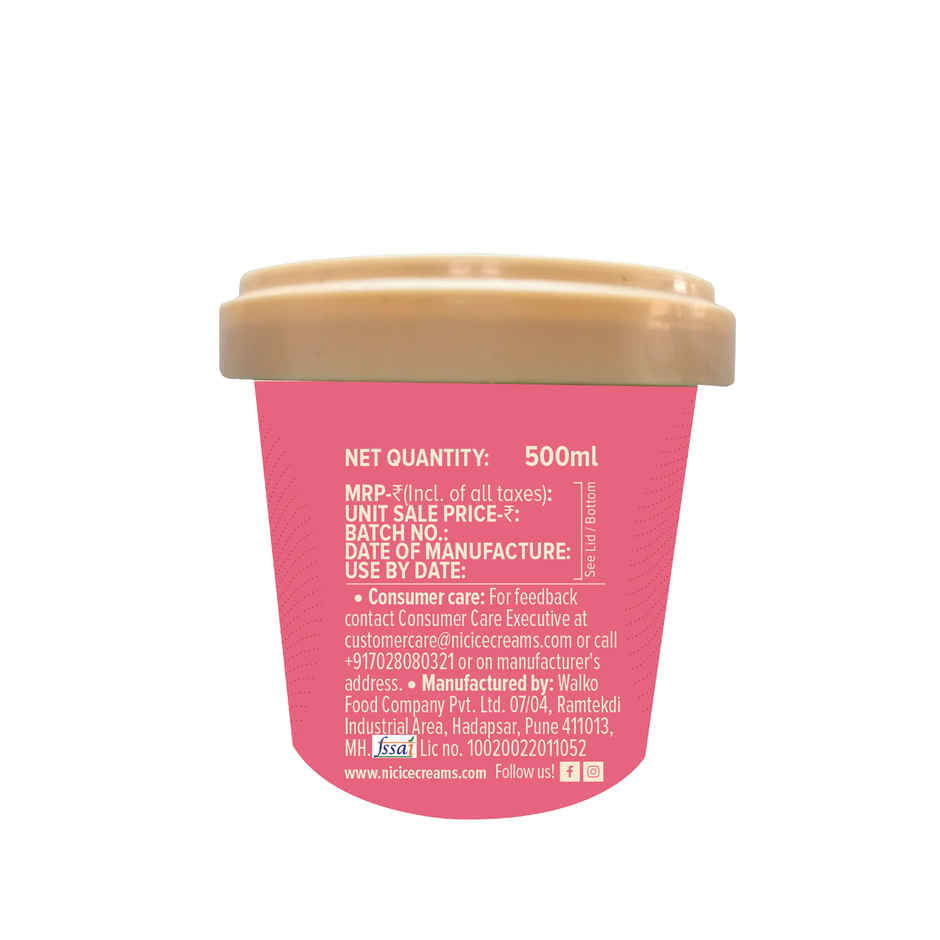 NIC Strawberry Ice Cream Tub | Preservative Free | No Artificial Flavors