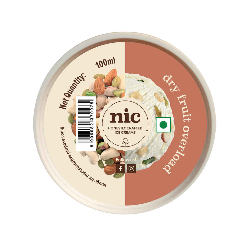 NIC Dry Fruit Overload Ice Cream Cup Combo| Preservative Free | No Artificial Flavors