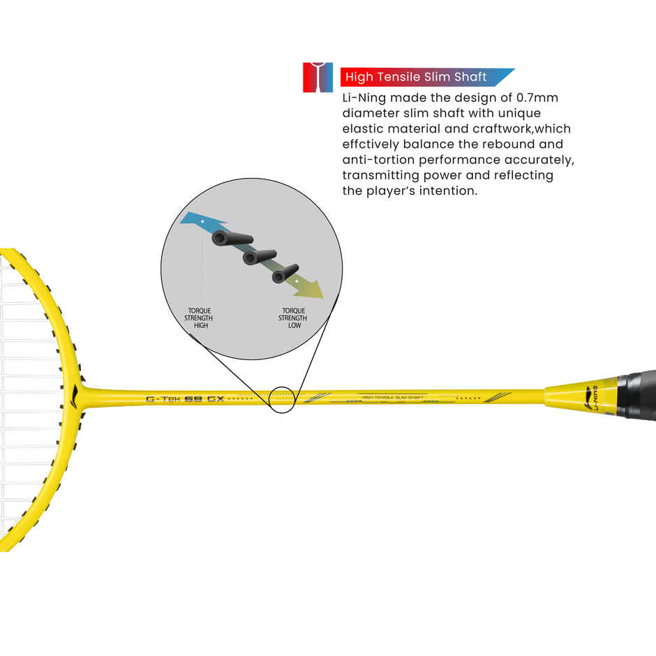 Li-Ning G-Tek Gx Graphite Strung Badminton Racquet With Free Racket Cover
