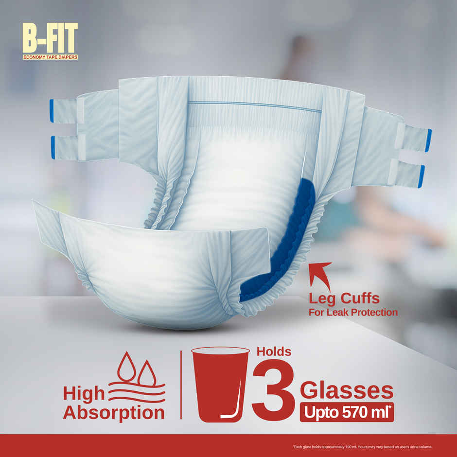 B-FIT Adult Diaper Tape | Economy Type | M | 28.35 - 51.18 inch