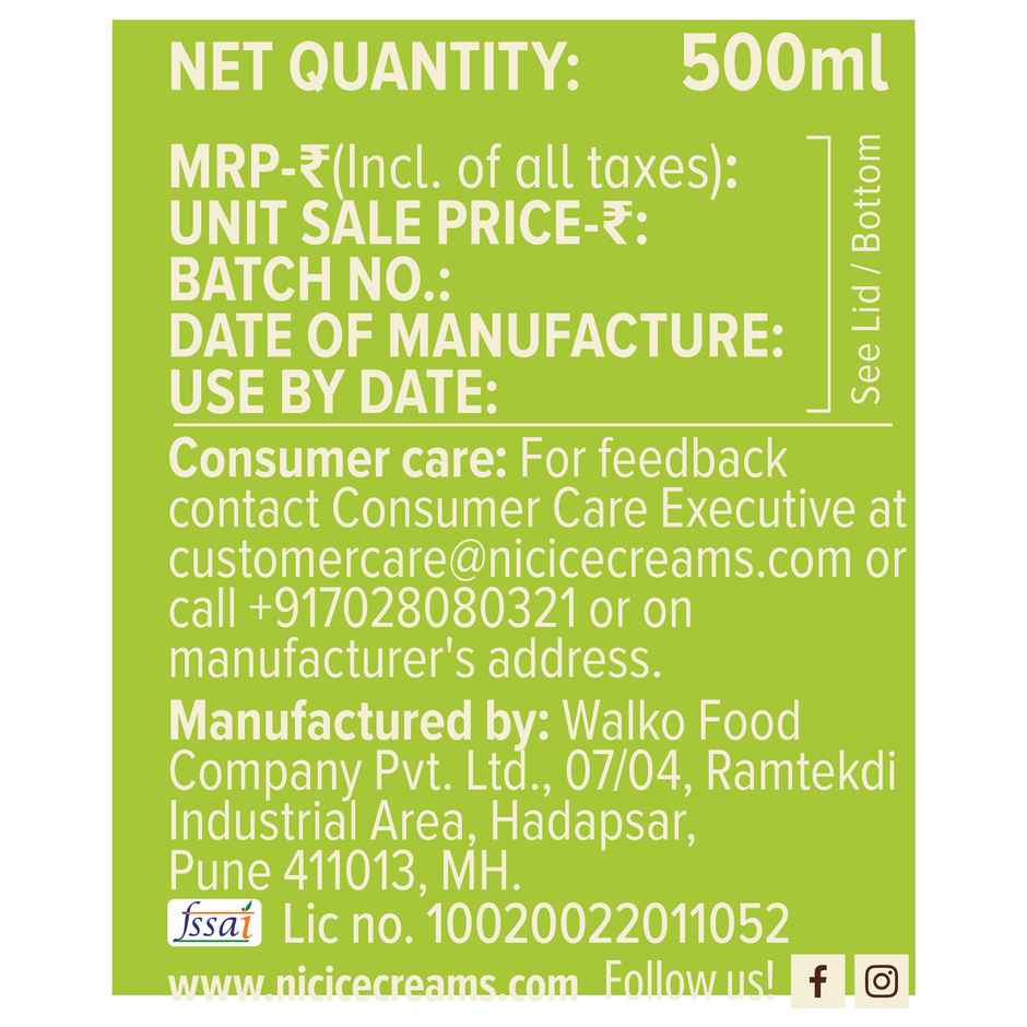 NIC Tender Coconut Ice Cream | Preservative Free | No Artificial Flavors