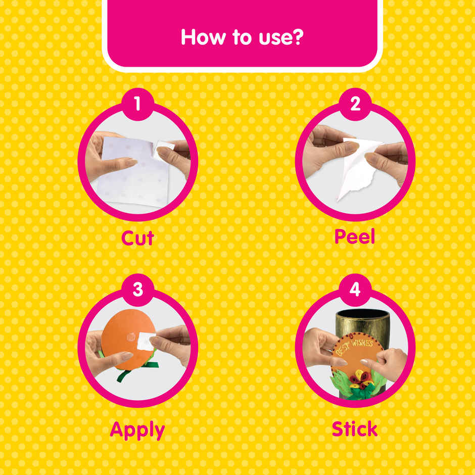 Fevicol Glue Drops For Instant And Non Messy, Easy To Use Just Peel, Apply Stick 3+1 Free 96 Drops Combo