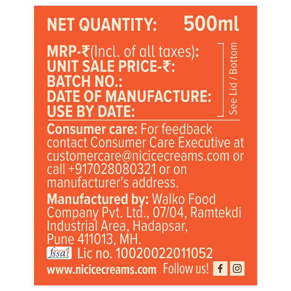 NIC Gajar Halwa Ice Cream Tub | Preservative Free | No Artificial Flavors