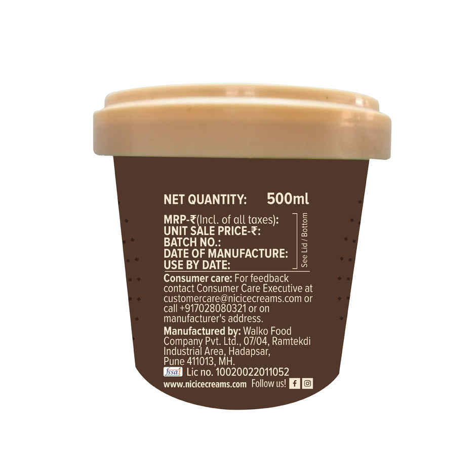 NIC Coffee Walnut Ice Cream Tub | Preservative Free | No Artificial Flavors