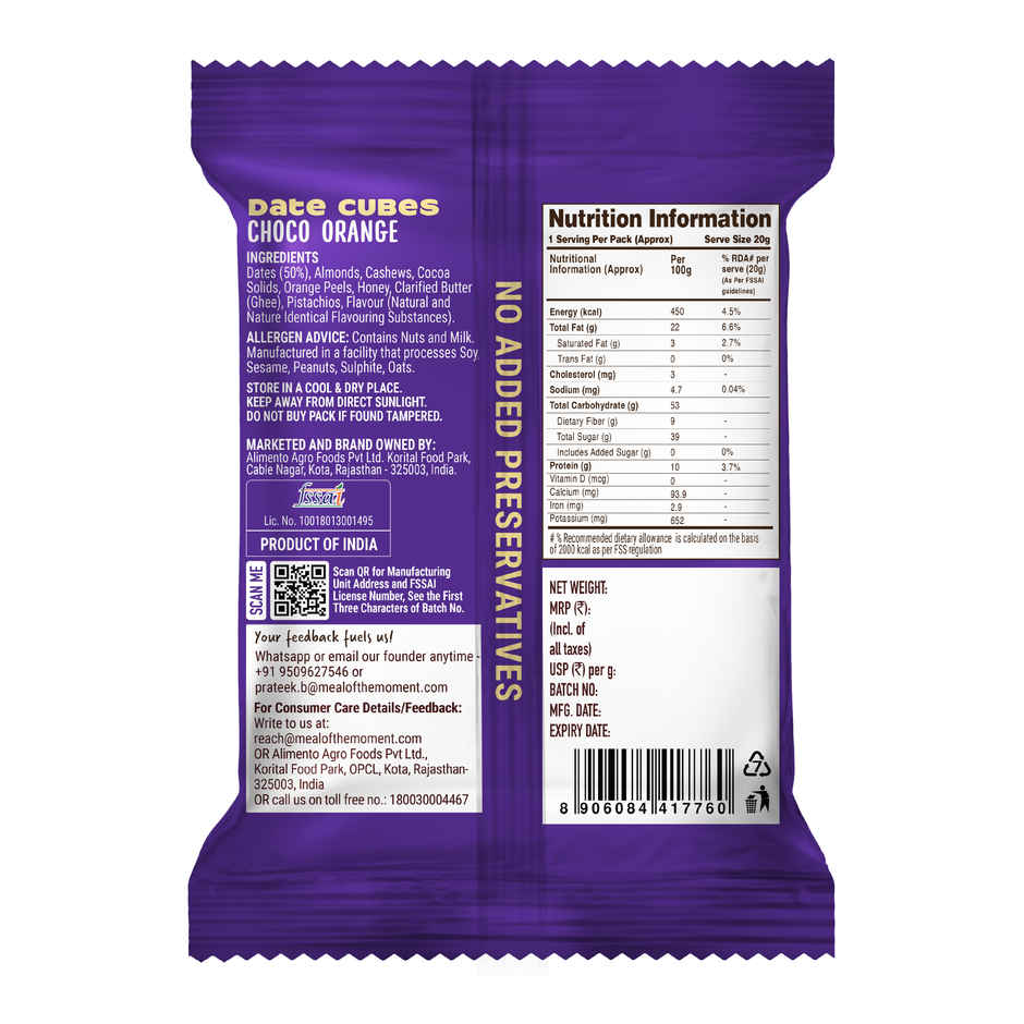 MOM Choco Orange Date Cubes