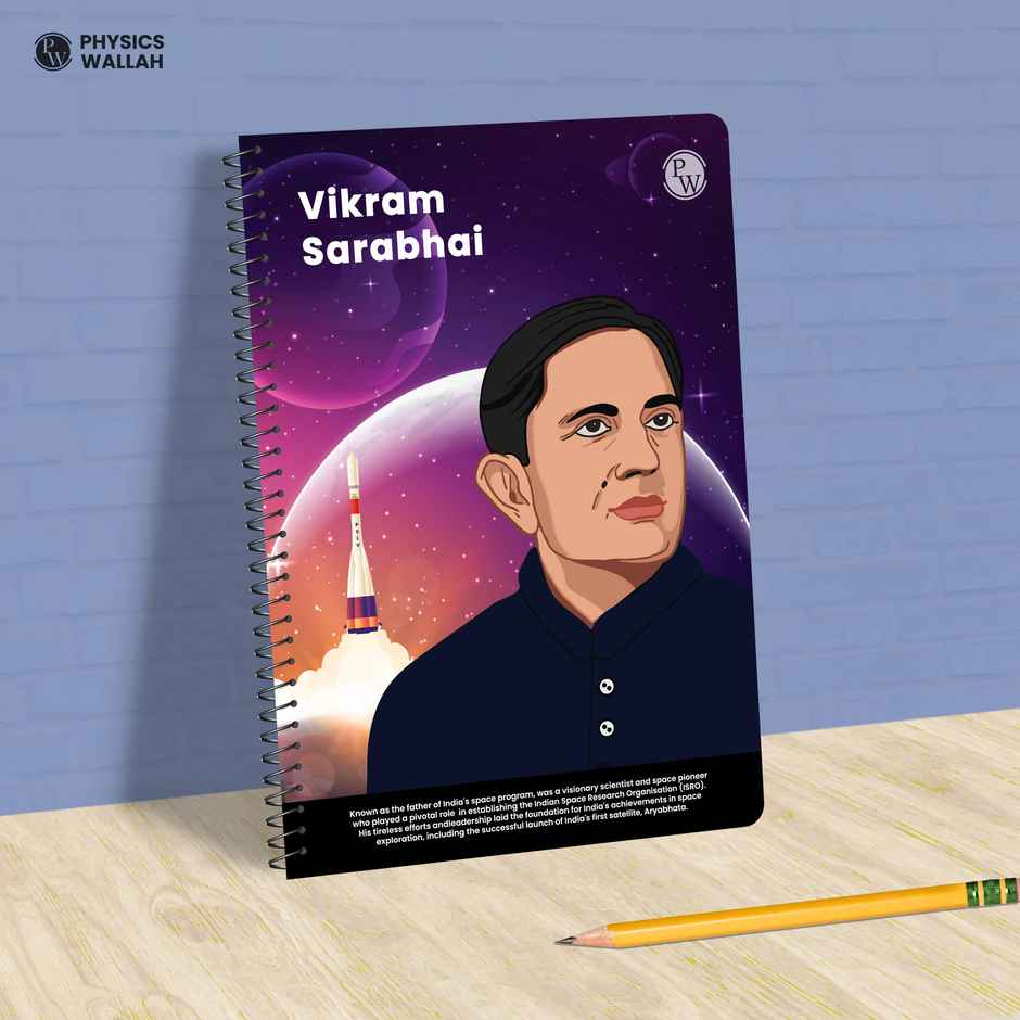 Physics Wallah Practice Spiral Notebook | 280 Pages, A4 Size Ruled, Vikram Sarabhai