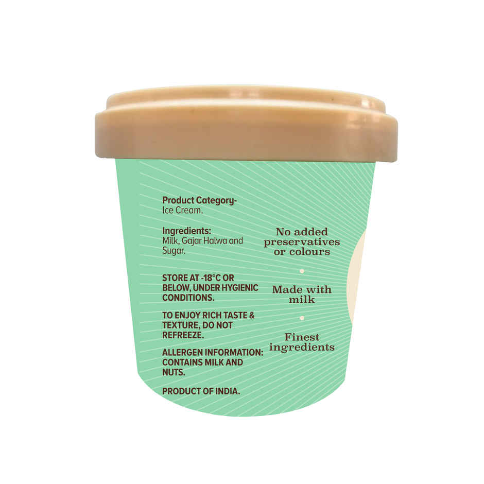 NIC Gajar Halwa Ice Cream Tub | Preservative Free | No Artificial Flavors