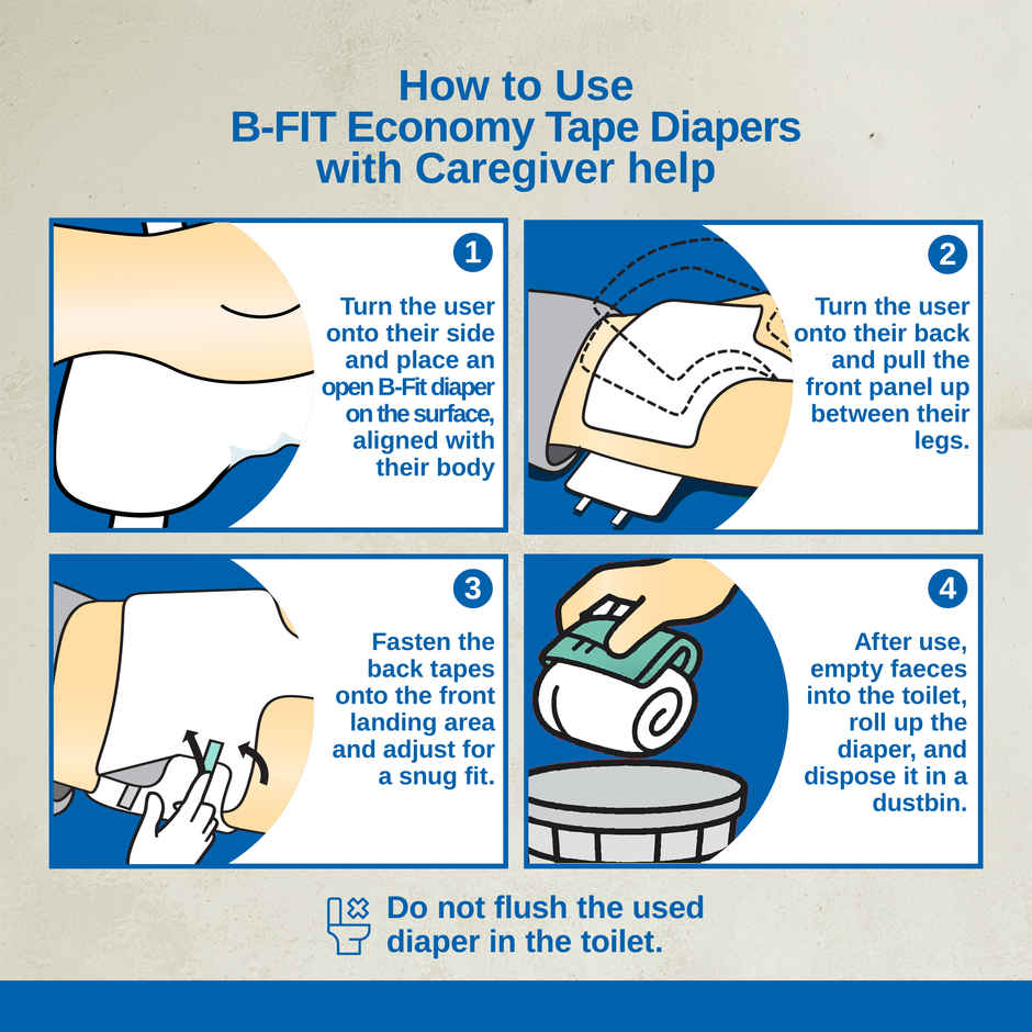 B-FIT Adult Diaper Tape | Economy  Type | XL | 35.43 - 65.35 inch Combo