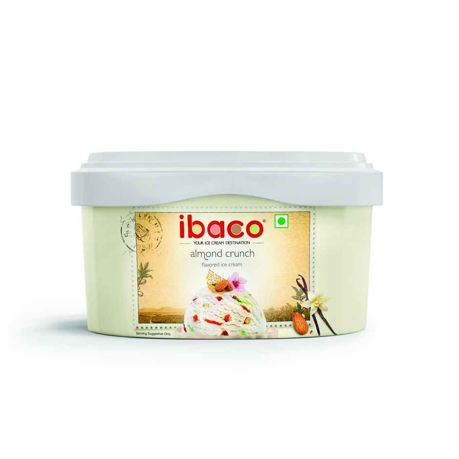 Ibaco Almond Crunch Icecream Tub (500ml) & Ibaco Toppings Fruit & Nut Munchies (30g) & Ibaco Toppings Roasted Cashew (30g) Combo