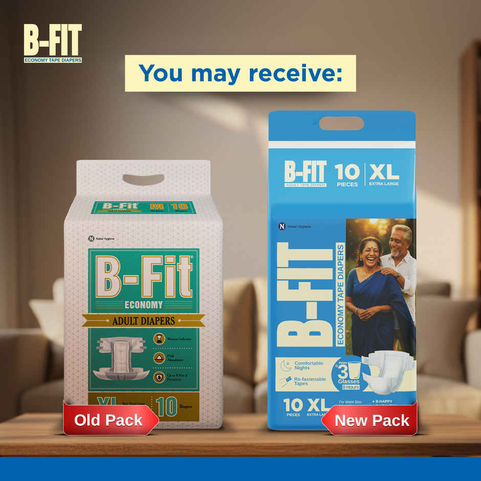 B-Fit Economy Adult Tapes Diapers (XL, 35.43-65.35") Combo 