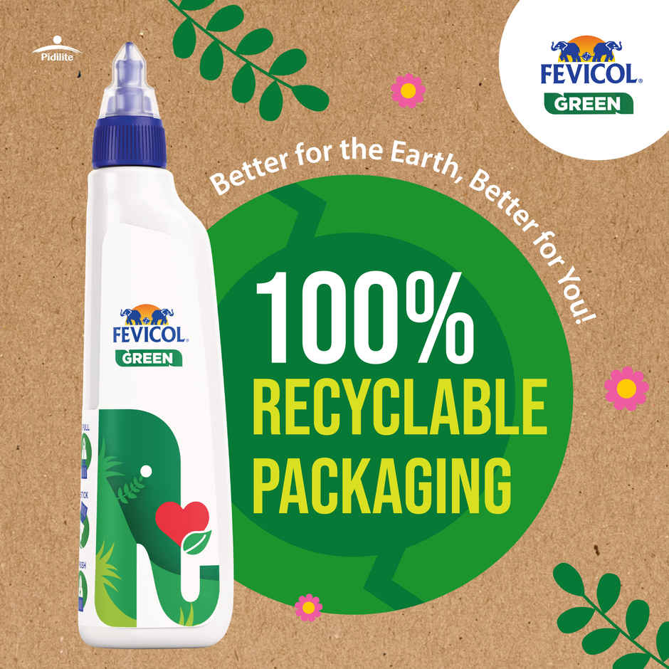 Fevicol Green Eco Adhesive Clear Quick Dry Multi Surface Craft Glue Strong Bond