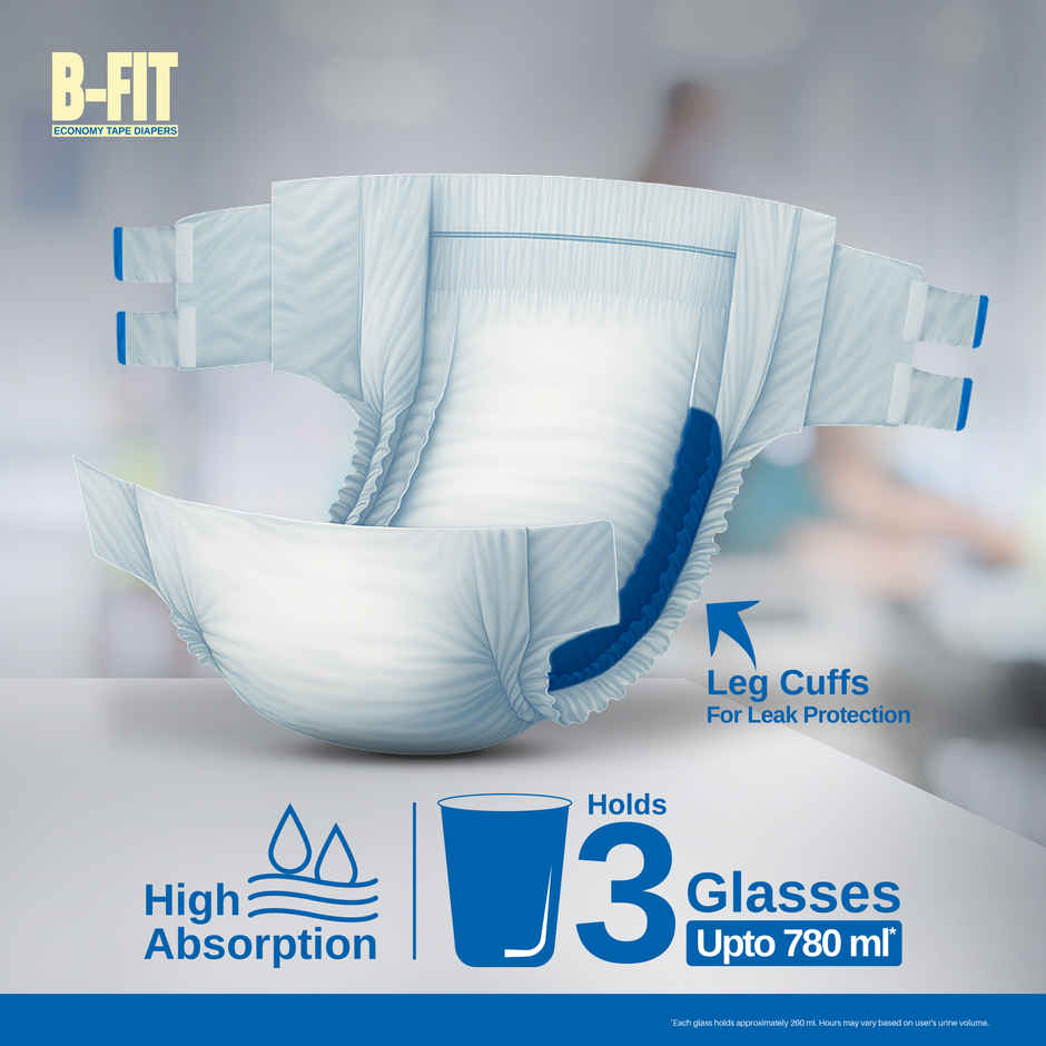 B-FIT Adult Diaper Tape | Economy  Type | XL | 35.43 - 65.35 inch Combo
