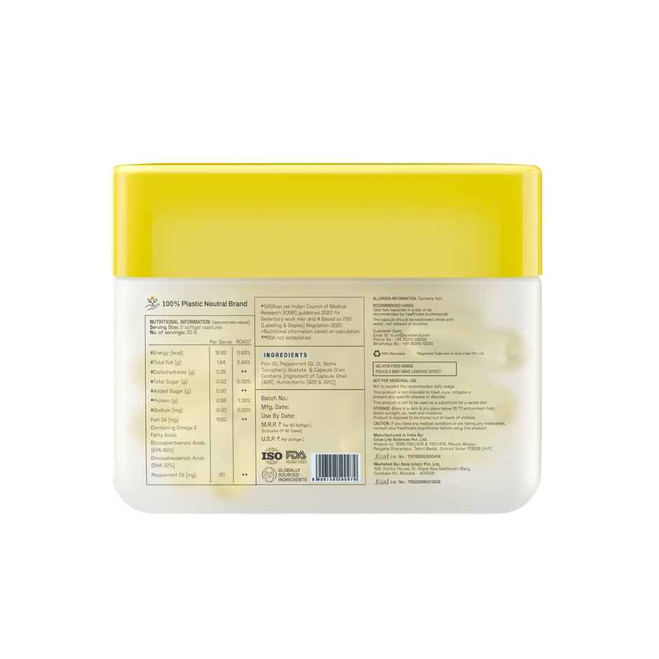 Ace Blend Outshine Omega 3 Fish Oil Capsules | 4x Strength | 743mg EPA 528mg DHA