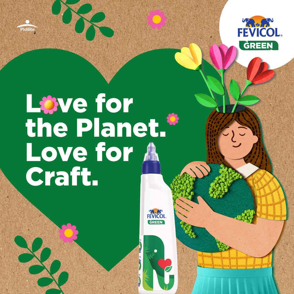 Fevicol Green Eco Adhesive Clear Quick Dry Multi Surface Craft Glue Strong Bond