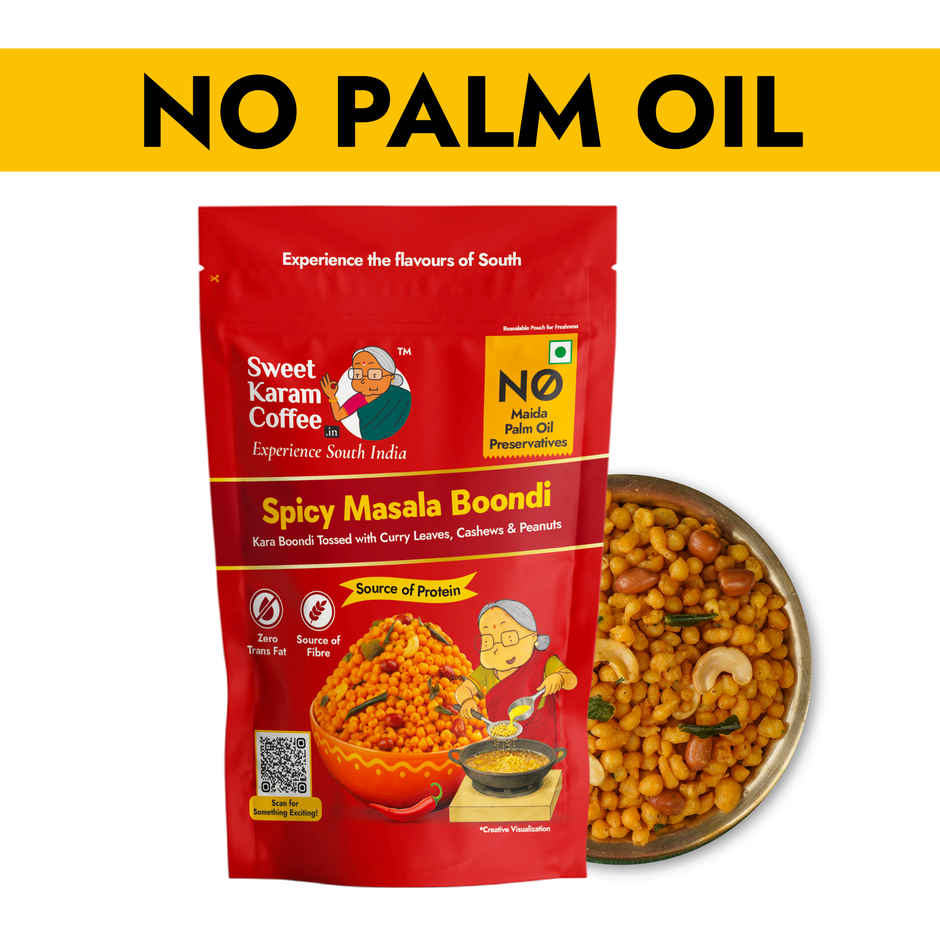 Sweet Karam Coffee Spicy Masala Boondi Namkeen | No Palm Oil