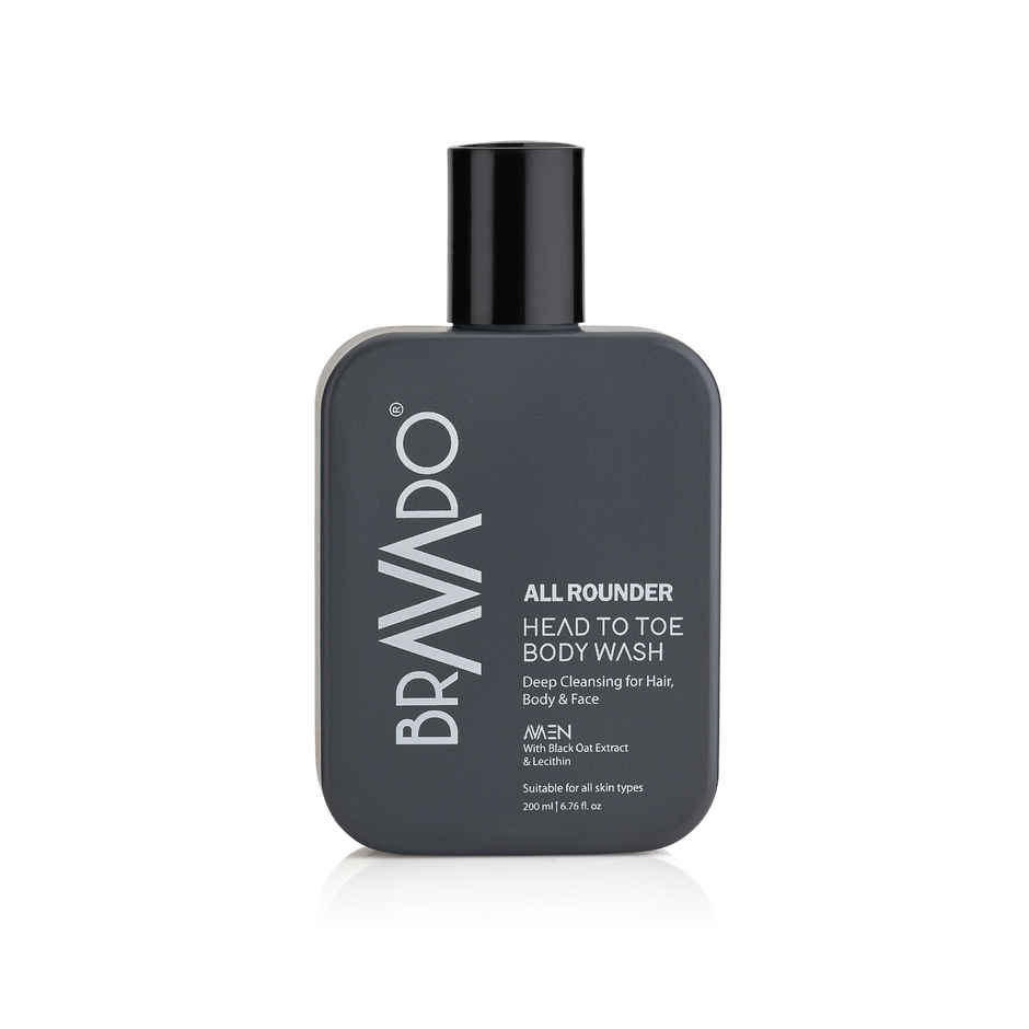 Bravado All Rounder Head to Toe Body Wash for Men | Hair, Face & Body Cleanser | Hydrating