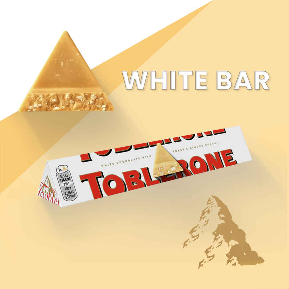 Toblerone White Chocolate with Honey & Almond Nougat Pouch