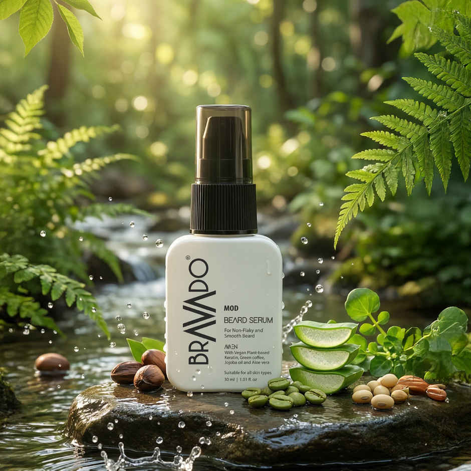 Bravado MOD Beard Grooming Serum | Beard Softener, Shine & Frizz Control for Men