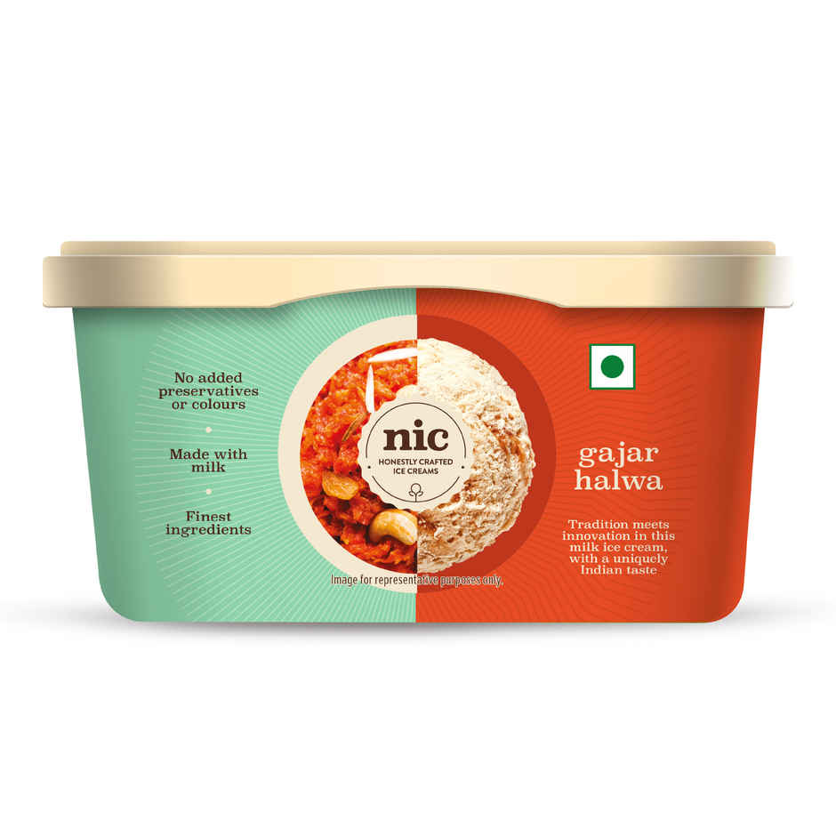 NIC Gajar Halwa Ice Cream Tub | Preservative Free | No Artificial Flavors