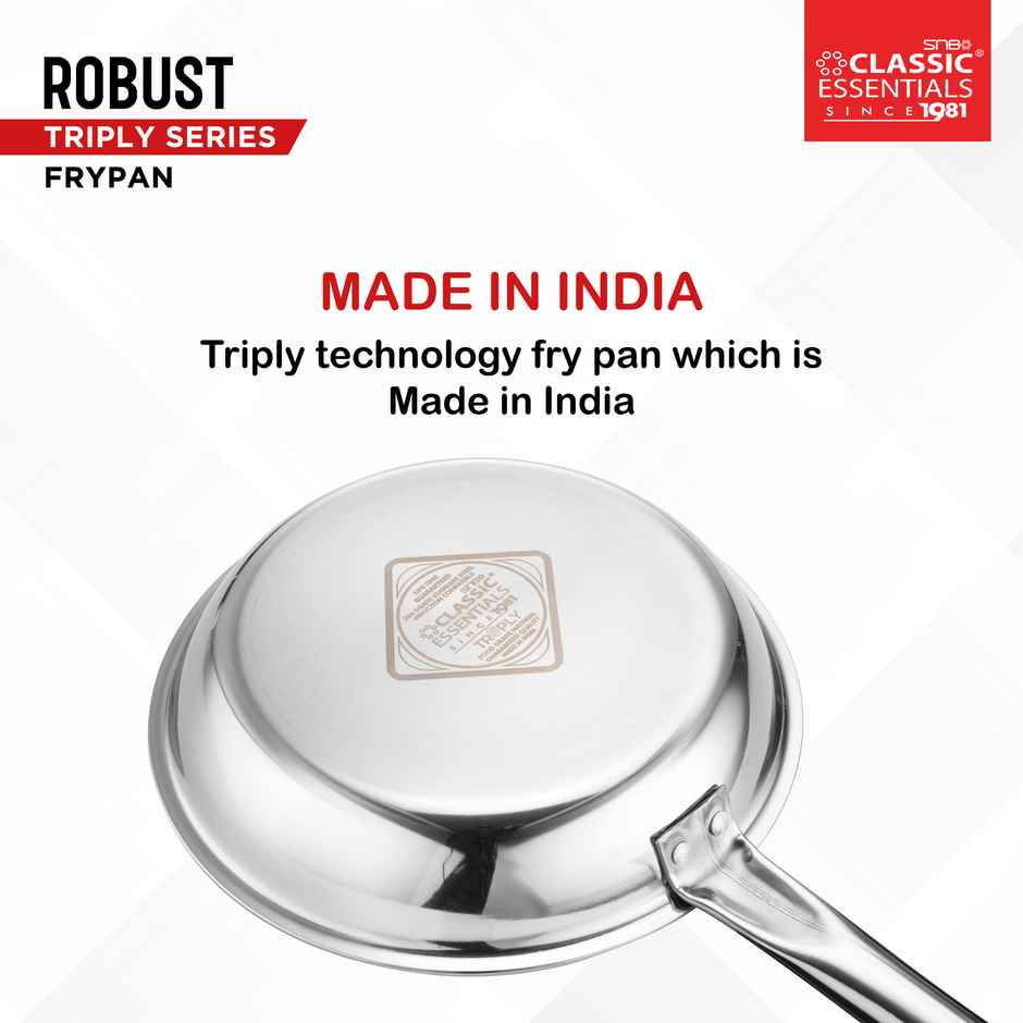 Classic Essentials Robust Triply Fry Pan 24 Cm Diameter 1.7 L Capacity Triply Induction Bottom