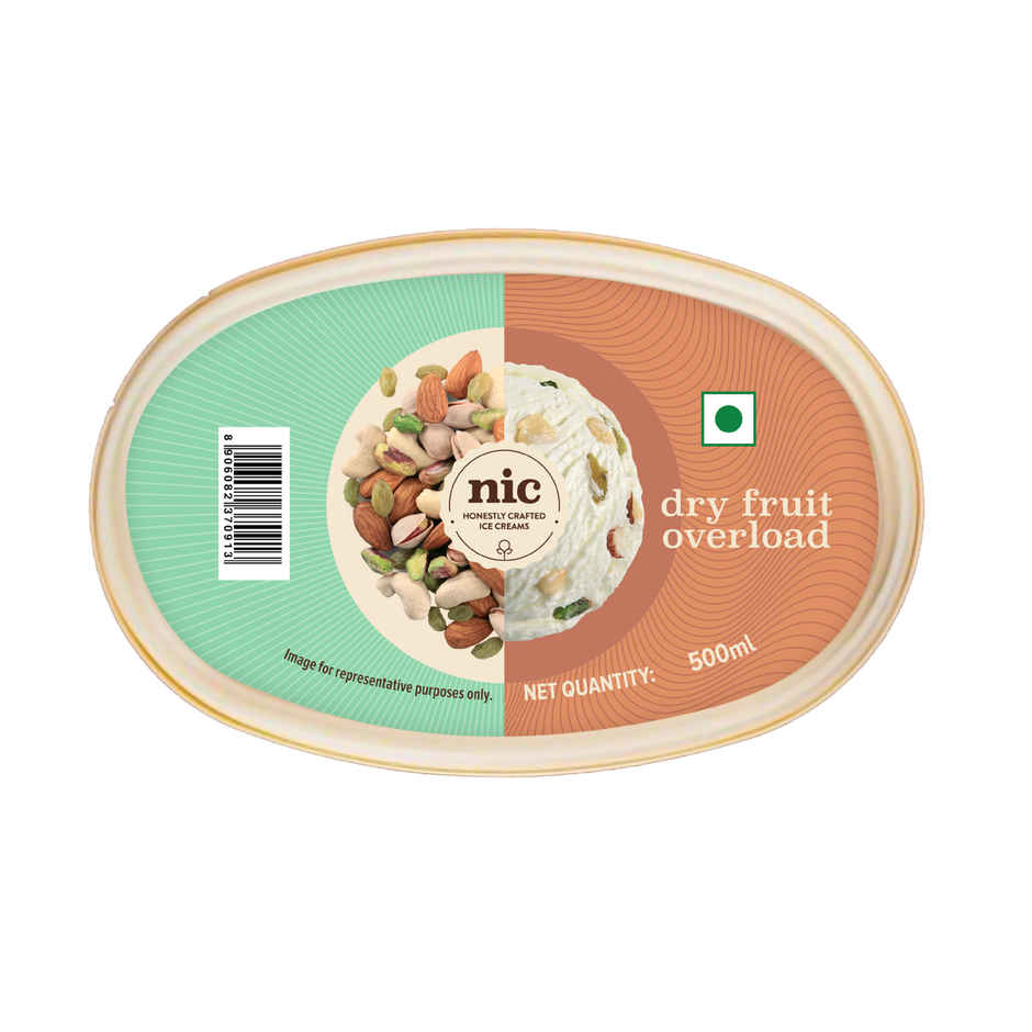 NIC Dry Fruit Overload Ice Cream Tub Combo | Preservative Free | No Artificial Flavors
